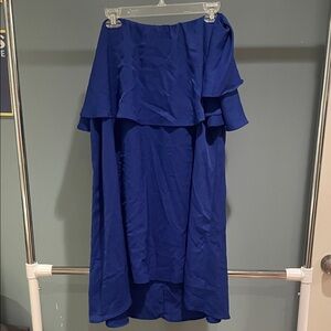 Elegant Blue Women's Off-shoulder Dress